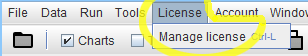 How to open the license window