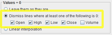 Dismiss Lines with Values at 0