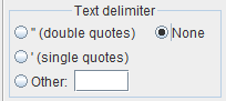 Selecting the Text Delimiter