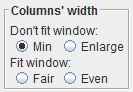 Columns' width