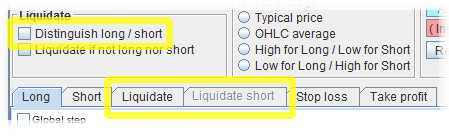 Distinguish the Liquidate Tabs