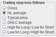 Trailing stop loss follows radio buttons